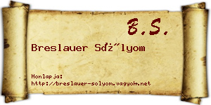 Breslauer Sólyom névjegykártya